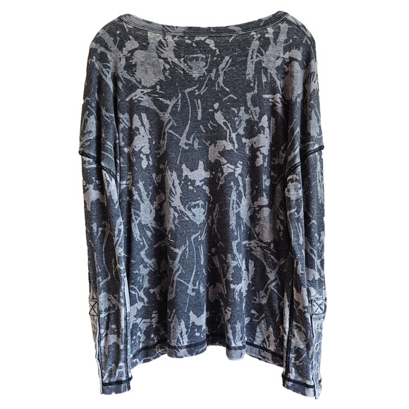 CHASER REVOLVE Women XL Evereve Camo Top Gray Boho V-Neck Side & Cuffs Snaps 46" - Picture 7 of 7